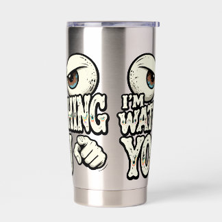 Funny "I'M WATCHING YOU" Retro Eyes Coffee Mug - O 保温保冷タンブラー