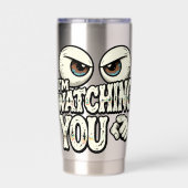 Funny "I'M WATCHING YOU" Retro Eyes Coffee Mug - O 保温保冷タンブラー (背面)