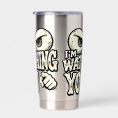 Funny "I'M WATCHING YOU" Retro Eyes Coffee Mug - O 保温保冷タンブラー (右面)