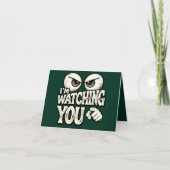 Funny "I'M WATCHING YOU" Retro Eyes Greeting Card  サンキューカード (正面)