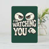 Funny "I'M WATCHING YOU" Retro Eyes Greeting Card  シーズンカード (スタンド正面)