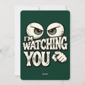 Funny "I'M WATCHING YOU" Retro Eyes Greeting Card  シーズンカード (裏面)