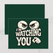 Funny "I'M WATCHING YOU" Retro Eyes Greeting Card ポストカード (正面/裏面)