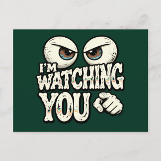 Funny "I'M WATCHING YOU" Retro Eyes Greeting Card  ポストカード