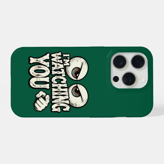 Funny "I'M WATCHING YOU" Retro Eyes Phone Case - D iPhoneケース (裏面横)