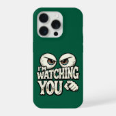 Funny "I'M WATCHING YOU" Retro Eyes Phone Case - D iPhoneケース (裏面)