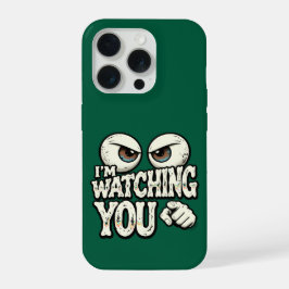 Funny "I'M WATCHING YOU" Retro Eyes Phone Case - D iPhone 15 Proケース