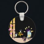 Funny Imaginary Birds  キーホルダー<br><div class="desc">This useful keychain,  zip pull features my colourful,  funny design of three imaginary birds with imaginary plants in the background. L A great accessory,  perfect for keeping your keys safe or an unusual gift.</div>