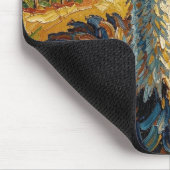 Funny Impasto Ostrich on a Ranch マウスパッド (コーナー)