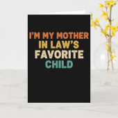 Funny In Law Im My Mother In Laws Favorite Child カード (黄色い花)