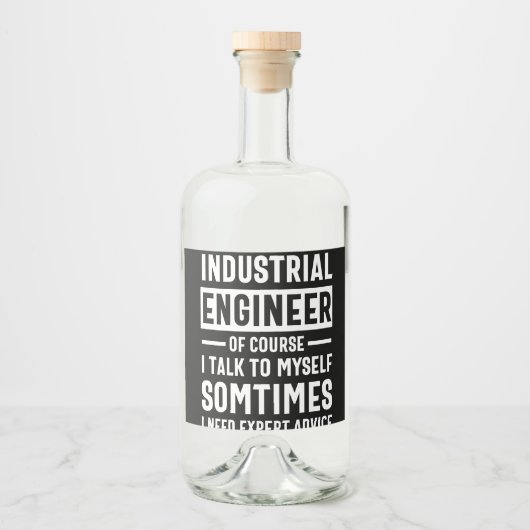 Funny Industrial Engineer Gift リキュールボトルラベル (正面)