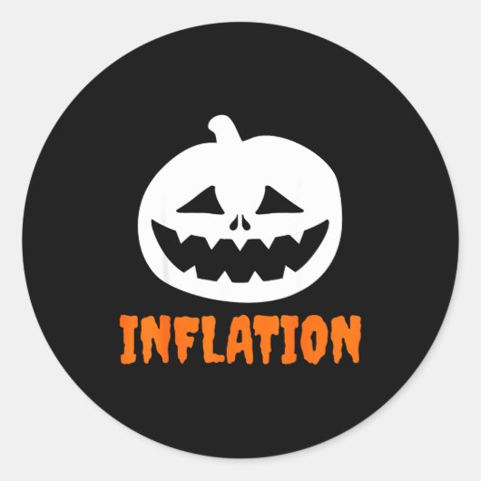 Funny Inflation Halloween Costume Couple Matching  ラウンドシール (正面)
