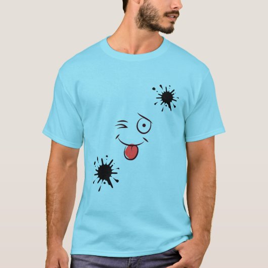 Funny Ink Splash Smiley Face T-Shirt – Cute Artist Tシャツ (正面)