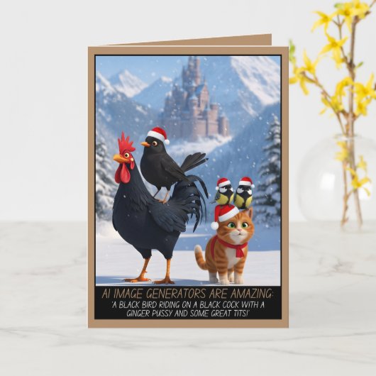 Funny innuendo Christmas カード (黄色い花)