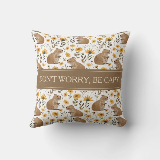 Funny Inspirational Capybara クッション (裏面)