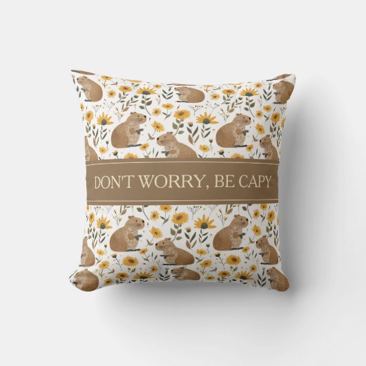 Funny Inspirational Capybara クッション (正面)