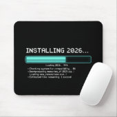 Funny Installing 2026 New Year Geek Retro Loading  マウスパッド (マウス)