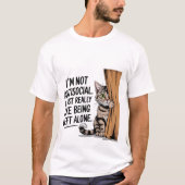Funny Introvert Cat "Leave Me Alone" Sassy🐈🚪 Tシャツ (正面)