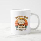 Funny Introvert Cat Mom Gift Women's  ジャンボコーヒーマグカップ (右)