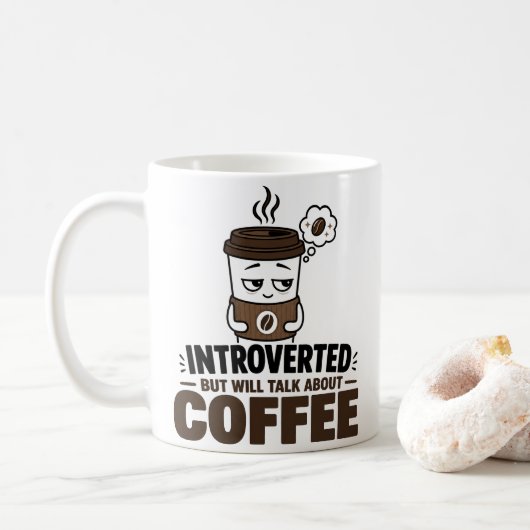 Funny Introvert Coffee Mug Anti Social Humor Gift  コーヒーマグカップ (ドーナツ)