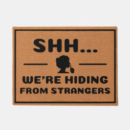 Funny Introvert Humor Rustic Brown Minimalist ドアマット