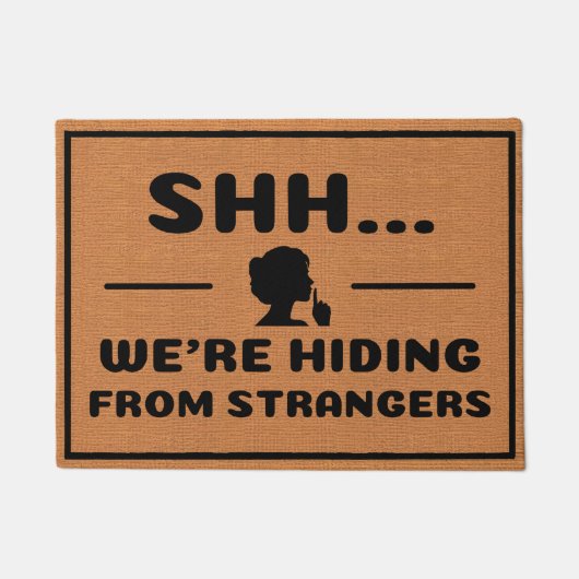 Funny Introvert Humor Rustic Brown Minimalist ドアマット (正面)