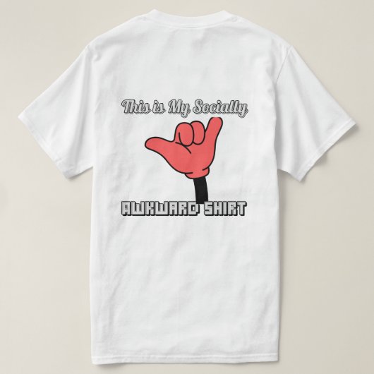 Funny Introvert Humor Tee With Hand Sign Tシャツ (デザイン裏面)