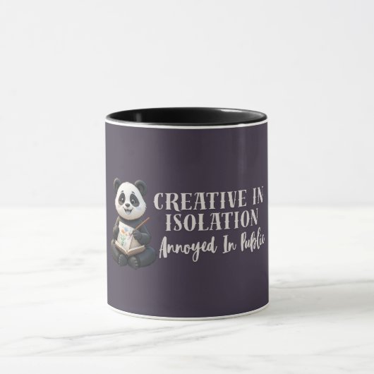 Funny Introvert Panda Mug – Creative in Isolation マグカップ (中央)