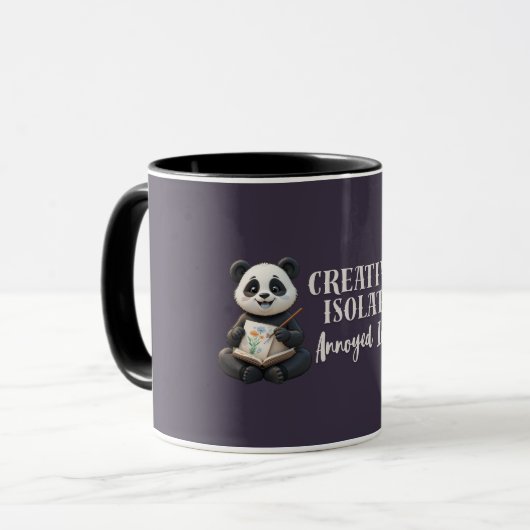 Funny Introvert Panda Mug – Creative in Isolation マグカップ (正面左)