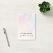 Funny Introvert RSVP Quote & Subtle Watercolor ポストイット (オフィス)