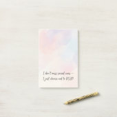 Funny Introvert RSVP Quote & Subtle Watercolor ポストイット (デスク上)