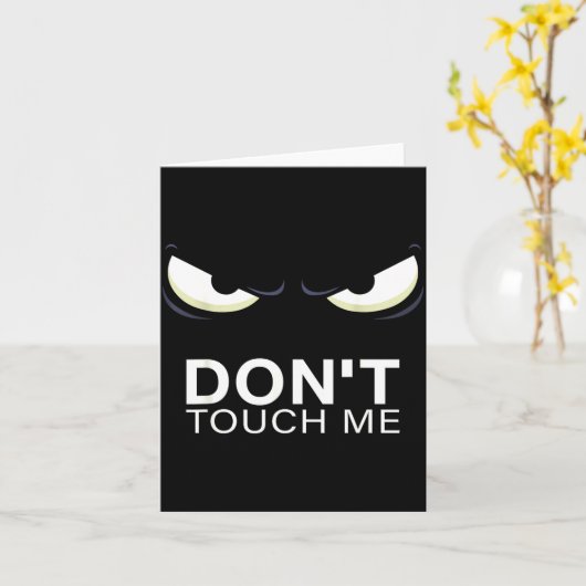 Funny Introvert Saying Evil Eye - Don't Touch Me B カード (黄色い花)