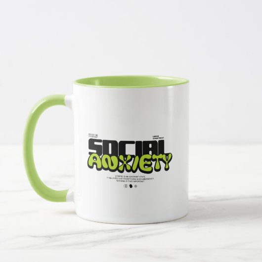 Funny Introvert "Social Anxiety" Quote マグカップ (左)