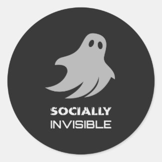 Funny Introvert Spooky Ghost ラウンドシール