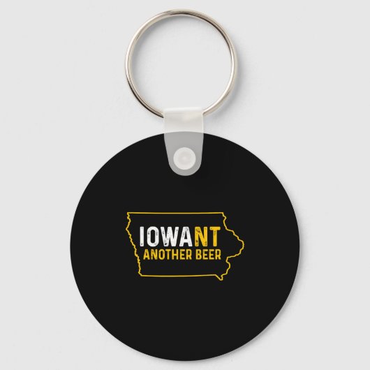 Funny Iowant Another Beer Iowa Beer Distressed キーホルダー (正面)