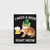 Funny Irish Beer Cat St Patricks Day Drinking With カード (正面)