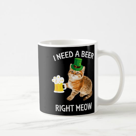 Funny Irish Beer Cat St Patricks Day Drinking With コーヒーマグカップ (右)