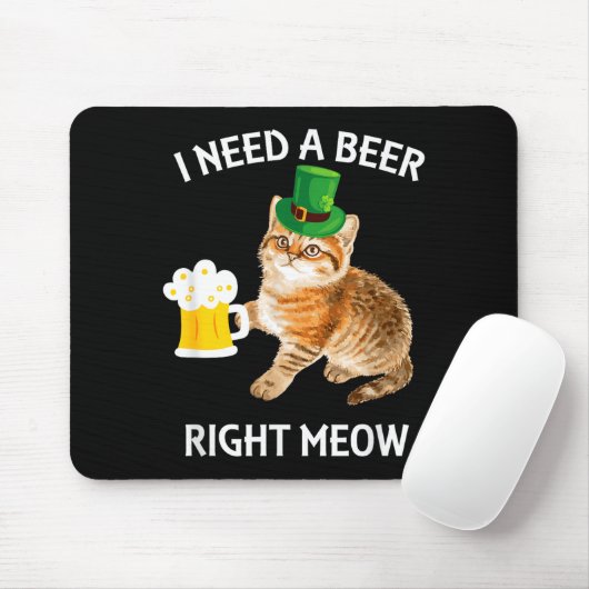 Funny Irish Beer Cat St Patricks Day Drinking With マウスパッド (マウス)