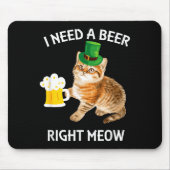 Funny Irish Beer Cat St Patricks Day Drinking With マウスパッド (正面)