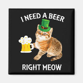 Funny Irish Beer Cat St Patricks Day Drinking With マグネット (正面)