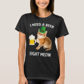 Funny Irish Beer Cat St Patricks Day Drinking With Tシャツ (正面)