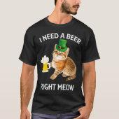 Funny Irish Beer Cat St Patricks Day Drinking With Tシャツ (正面)