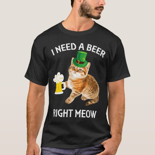 Funny Irish Beer Cat St Patricks Day Drinking With Tシャツ (正面)
