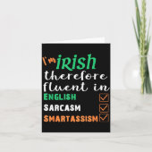 Funny Irish Fluent In Smart St Patricks Gift  カード (正面)