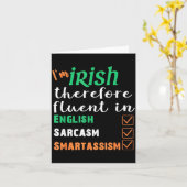 Funny Irish Fluent In Smart St Patricks Gift  カード (黄色い花)