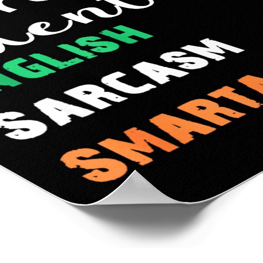 Funny Irish Fluent In Smart St Patricks Gift  ポスター (角)
