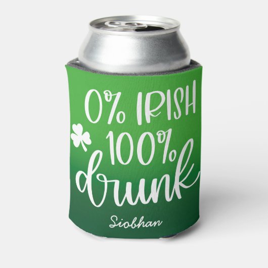Funny Irish St. Patrick’s Day Typography Design 缶クーラー (缶裏面)