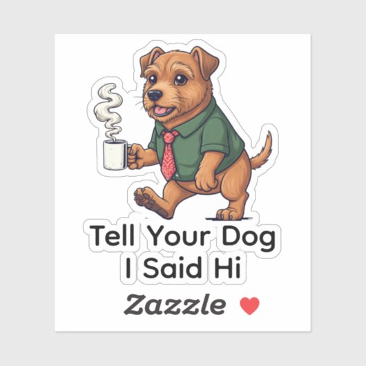 Funny Irish Terrier Dog Business Suit Coffee  シール (シート)