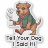 Funny Irish Terrier Dog Business Suit Coffee  シール (正面)