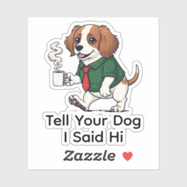 Funny Irish Water Spaniel Business Suit Coffee シール